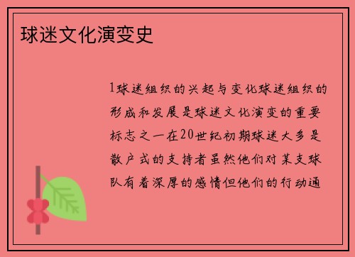 球迷文化演变史